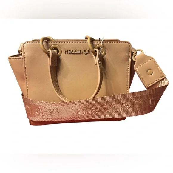 Madden Girl Tan Crossbody Bag with Structured Design - Picture 9 of 9